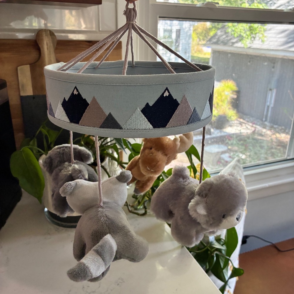 Woodland Plush Animal Crib Mobile Mountain Forest Nursery Rustic Nature